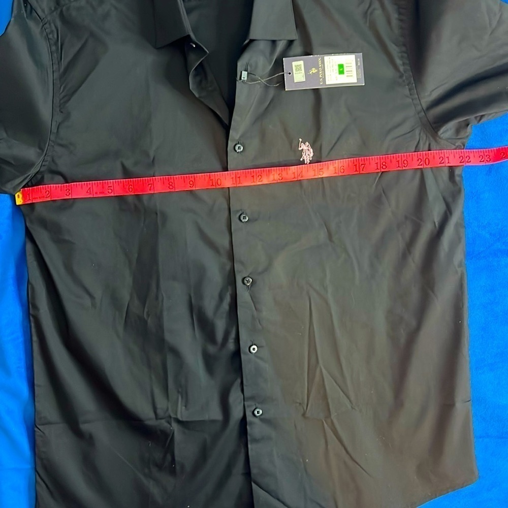 ⭐️ NWT- Polo Assassin black long-sleeve slim-fit stretch button-down shirt- LRG - Picture 4 of 10